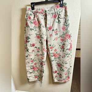 Free People Floral Patterned Jeans